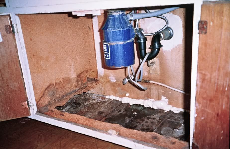 drying water damage from under kitchen sink